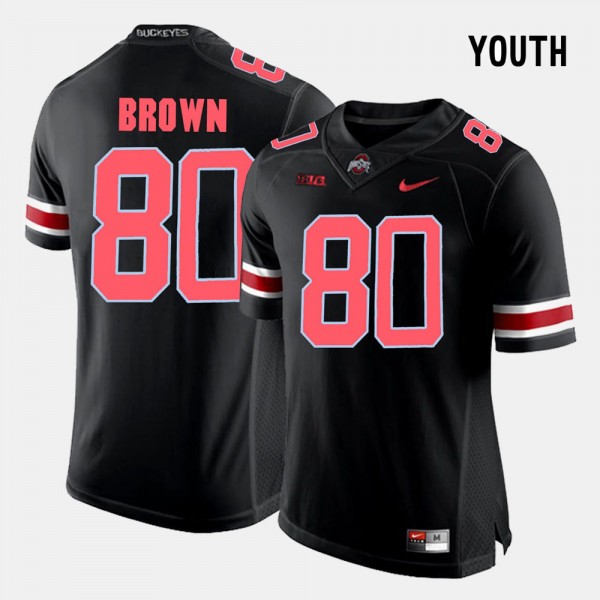 Ohio State Buckeyes Noah Brown Youth #80 Black College Football Jersey 2404NMXA6